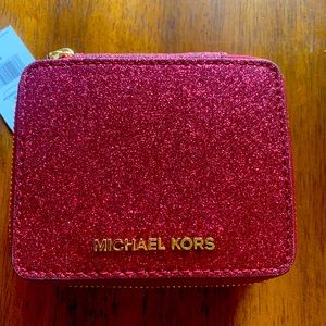Michael Kors Cranberry Glitter Jewelry Case